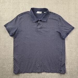 Cotton And Co Polo Shirt Adult Large Blue Short Sleeve Casual Preppy Men's